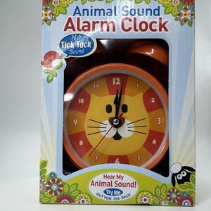 Animal Sound Alarm Clock Kids Lion Design – No Tick Tock Silent Movement – Brand